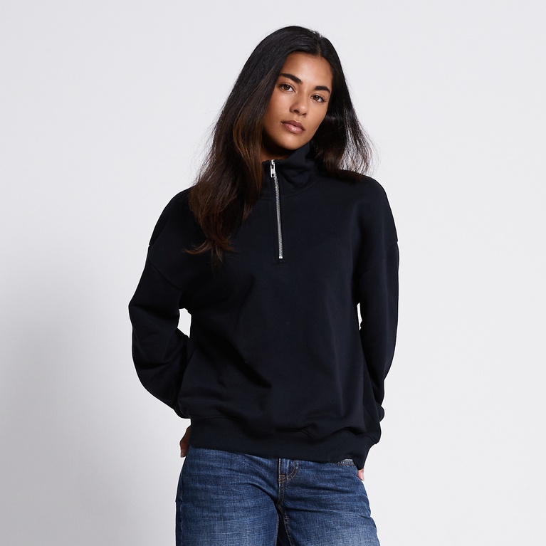 Halb-zip-sweatshirt "Maja" Black